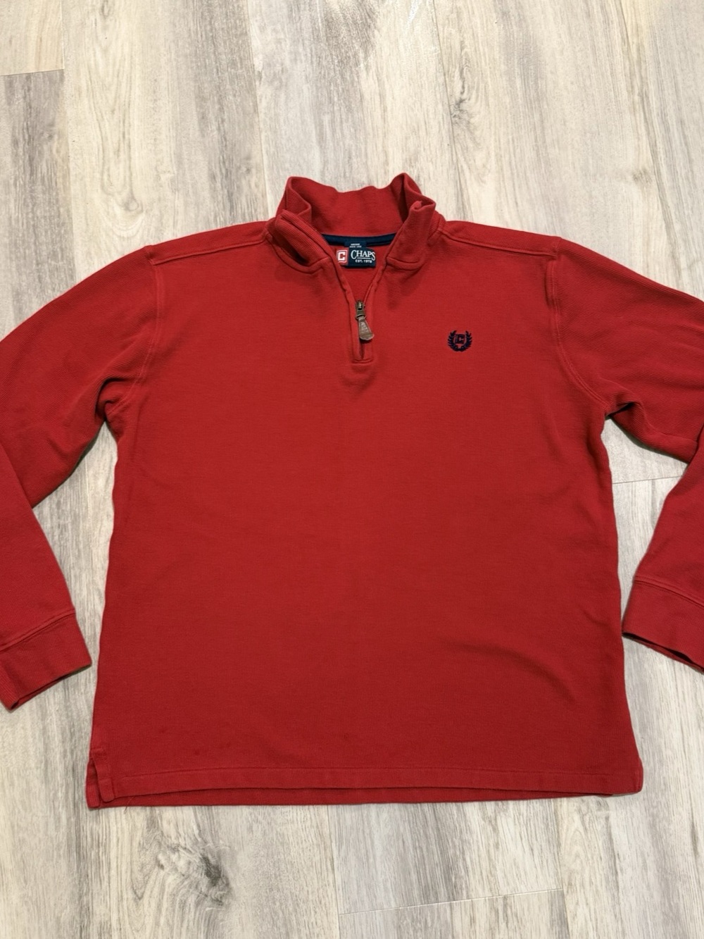 Chaps Boys Red Quarter-Zip Cotton Pullover XL